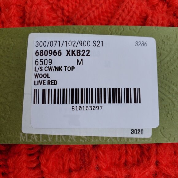 GUCCI SWEATER CABLE KNIT RED WOOL DETACHABLE SLEEVES JUMPER sz M - Picture 14 of 15